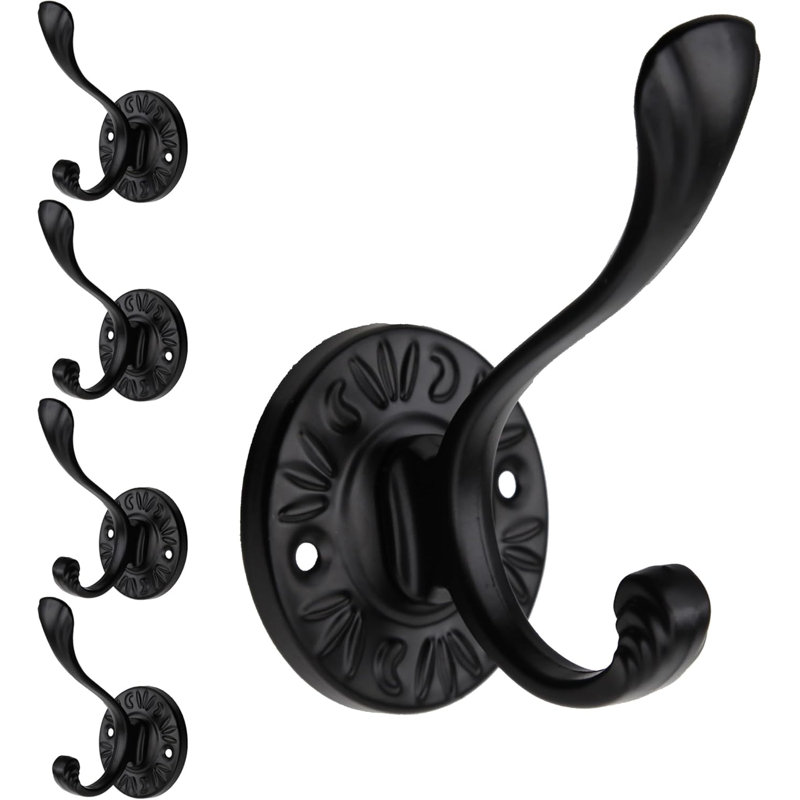 Crochets muraux noirs 5 pièces