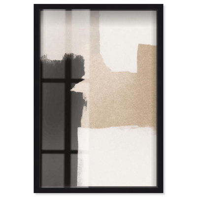 Décoration murale beige et noire I Shadowbox Print par Art Remedy