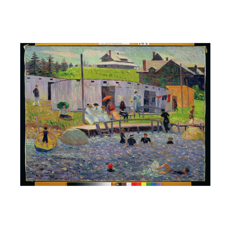 Art sur toile William James Glackens Chester Bathing Hour, H 14 po x l 19 po