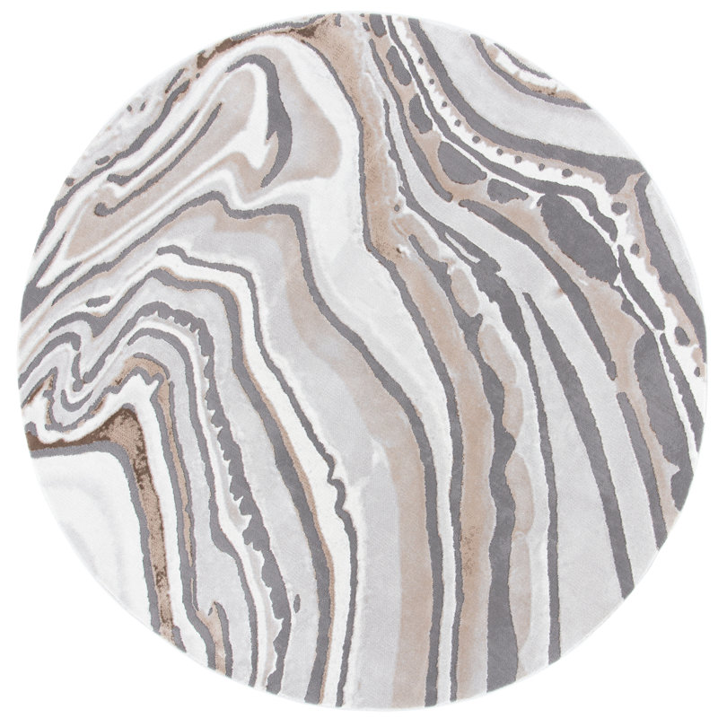 Spurrell Performance Abstract Rug, Round 6'7"