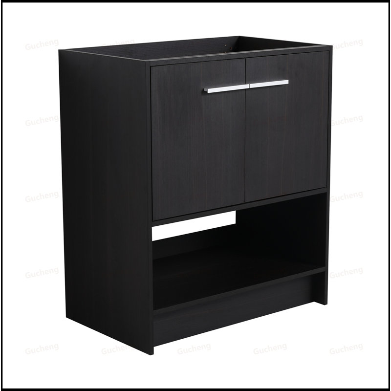 30"Bathroom Vanity Excluding Sink, Black, 29"