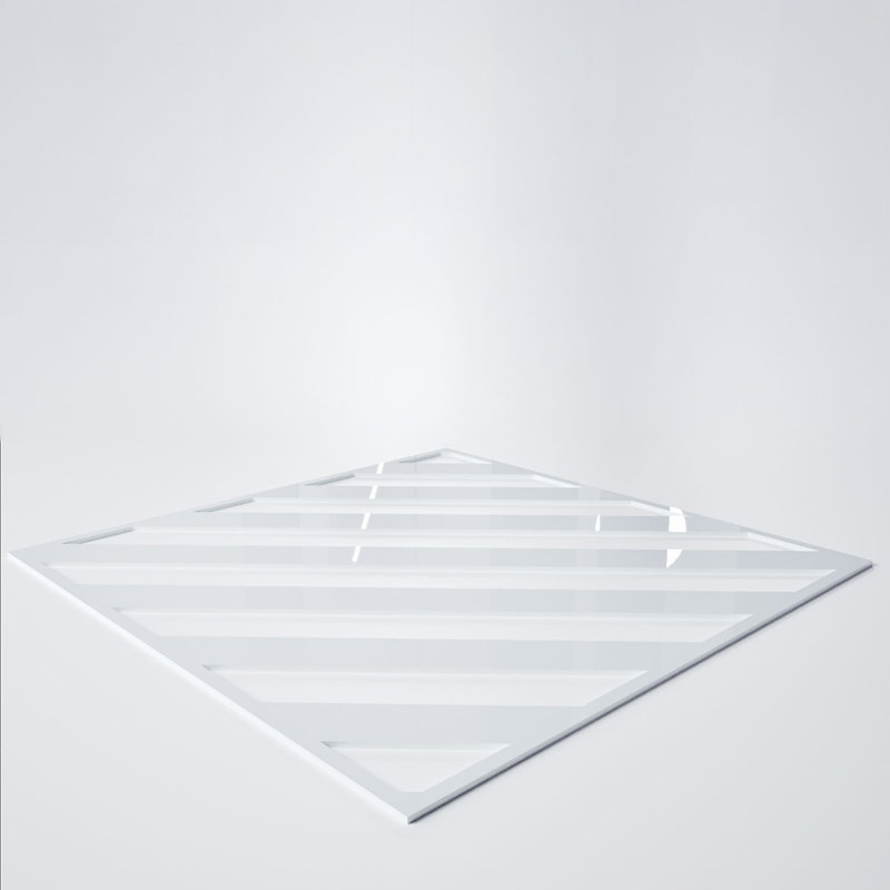 Rothwell Decorative Fretwork Acrylic Wall Panels, Medium, 15 3/8"W x 15 3/8"H x 1/8"T, White, White
