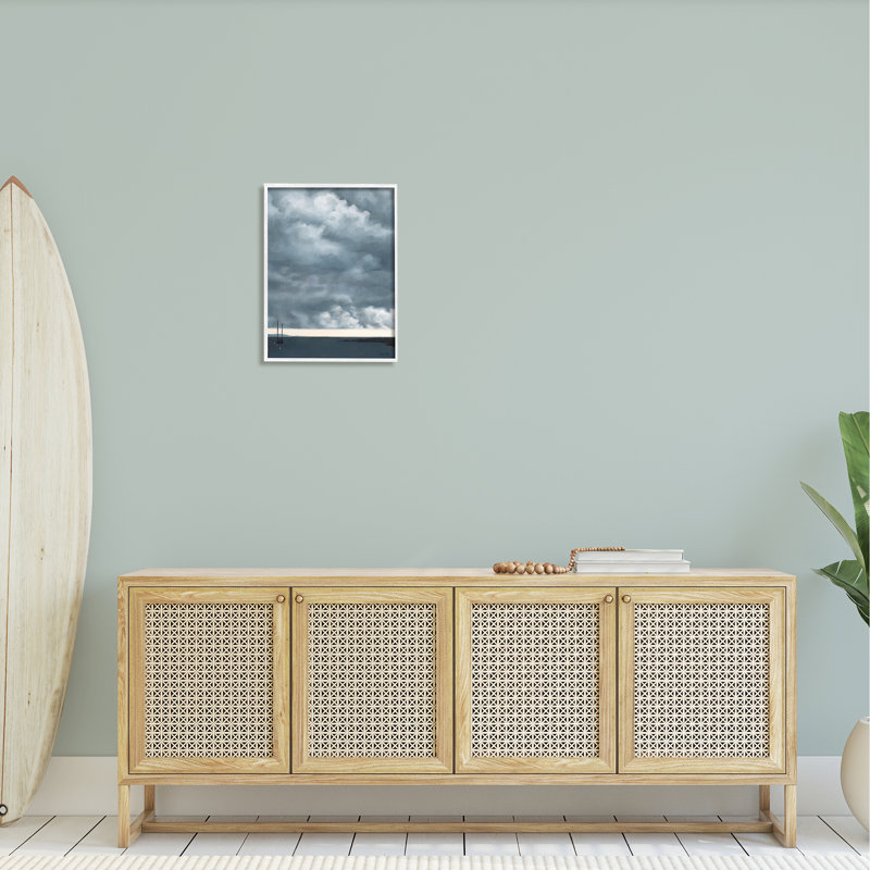 Bateau de mer lourd et couvert de nuages lourds par Jen Eitel - Peinture, L 16 po x H 20 po