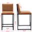 2 tabourets de bar à hauteur de comptoir, chaises de café rembourrées en lin, repose-pieds et structure en métal pour 2 tabourets de cuisine et de salle à manger, café avec espace-803607054
