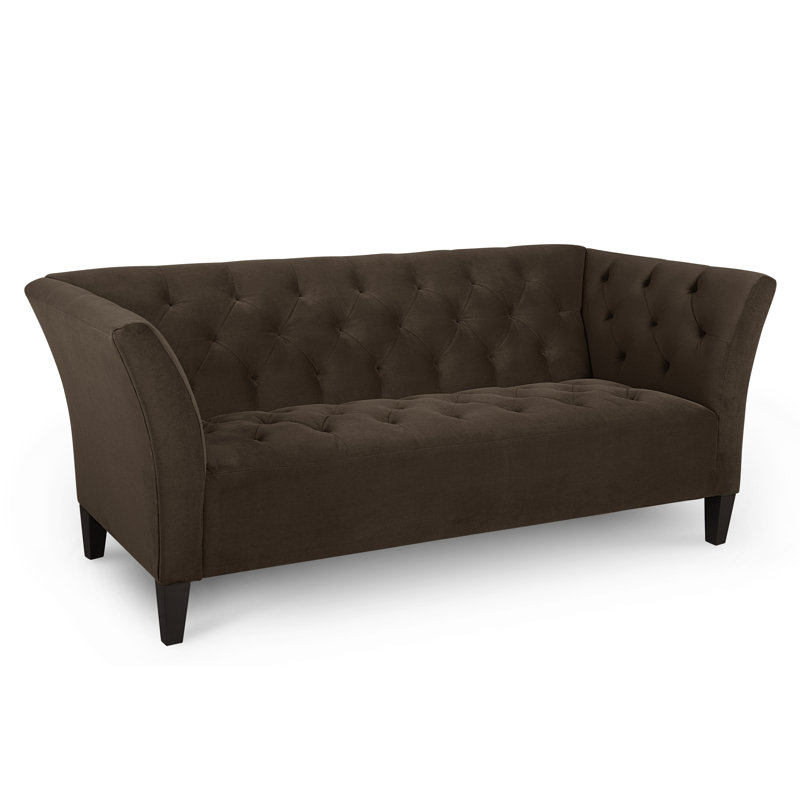 Carruth Upholstered 76'' Sofa, Bella Chocolate Performance Velvet