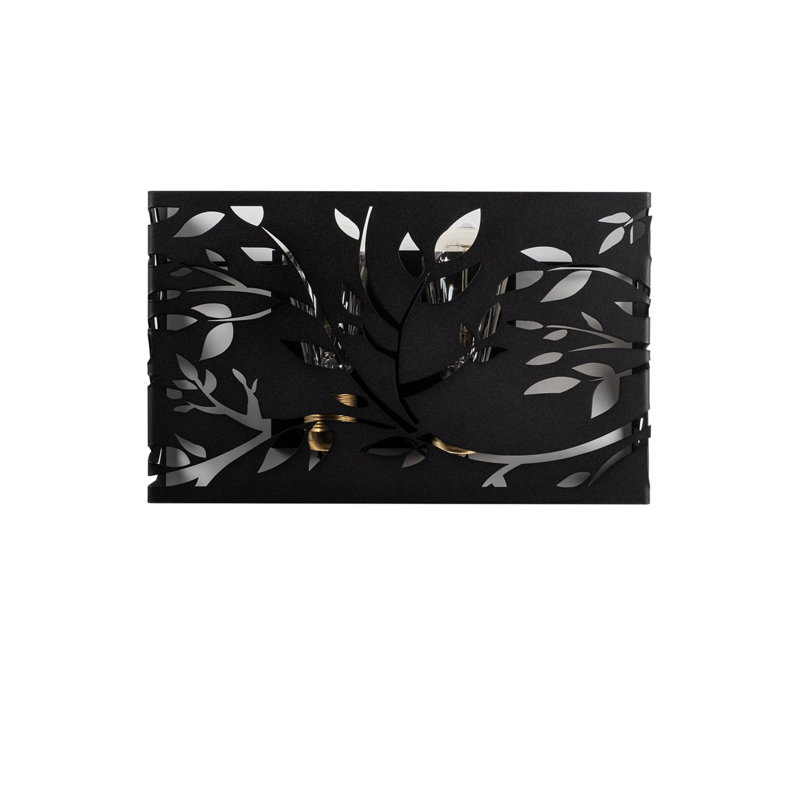 Applique murale encastrée 2 lumières à intensité variable noire Ellyn, Noir