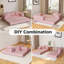 Canapé-lit convertible de 99 po - Canapé-lit pliable avec mousse et velours côtelé - Canapé modulaire pour salon, chambre à coucher, studio - Canapé à compression en boîte (rose)-392759338-392759337-392759316