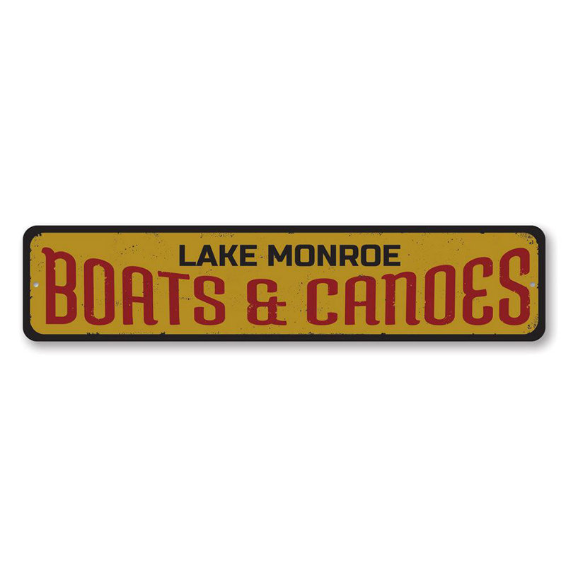 Enseigne en métal Bateaux et canots, H 6 po x l 24 po x P 0,06 po