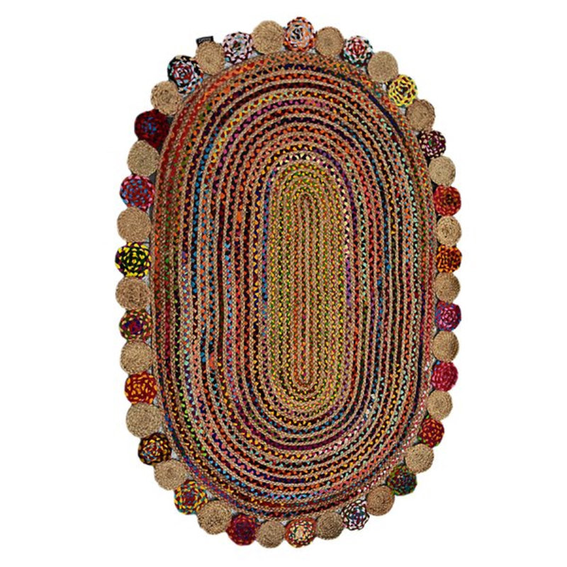 Oval Roberta Geometric Hand Woven Area Rug, Oval 120 x 180cm