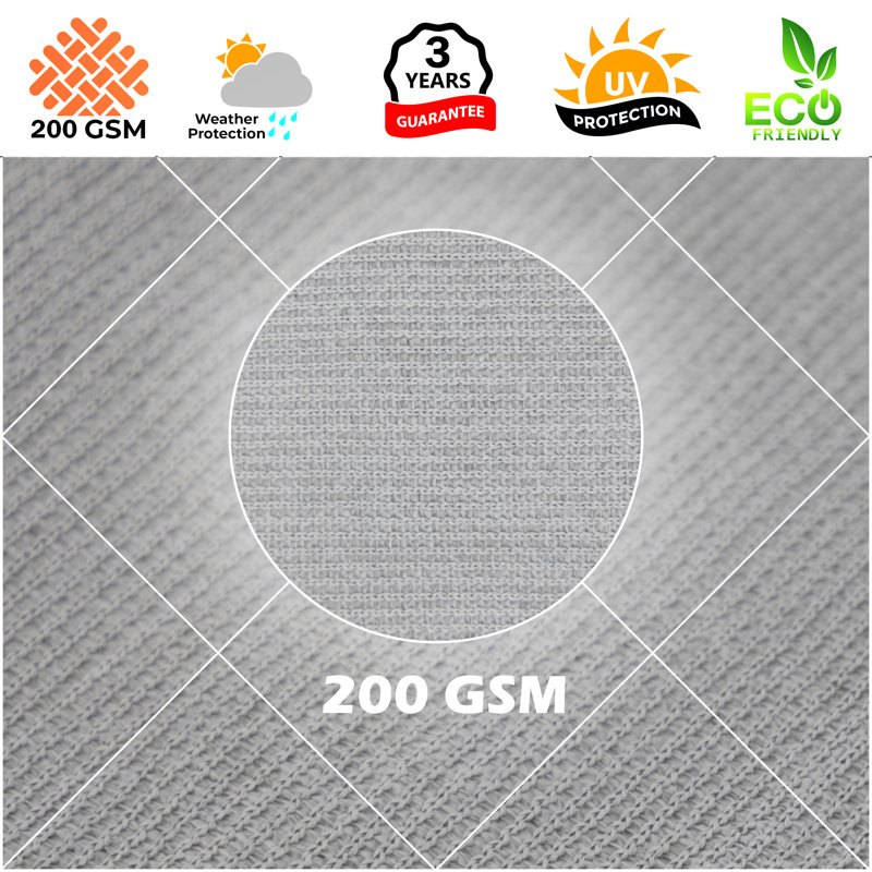 16 ft Grey Triangle Sun Shade Sail Canopy Fabric