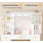 Elowen 105cm Dressing Table With 3-Colour Lighting And Jewelry Hooks Modern Bulb Light Makeup Vanity
