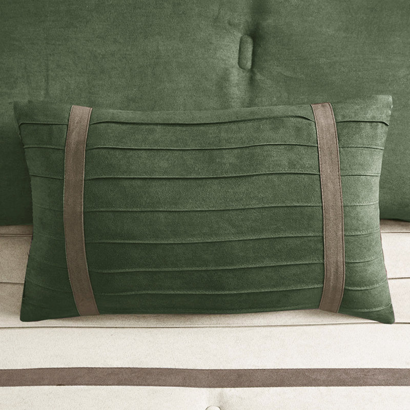 Édredon en faux suède 7 pièces pour très grand lit - microsuède doux et coussin décoratif, Vert