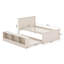 Lit plateforme en bois avec lit gigogne escamotable, cadre de lit avec espace de rangement ouvert latéral intégré-1628292924-1628292922