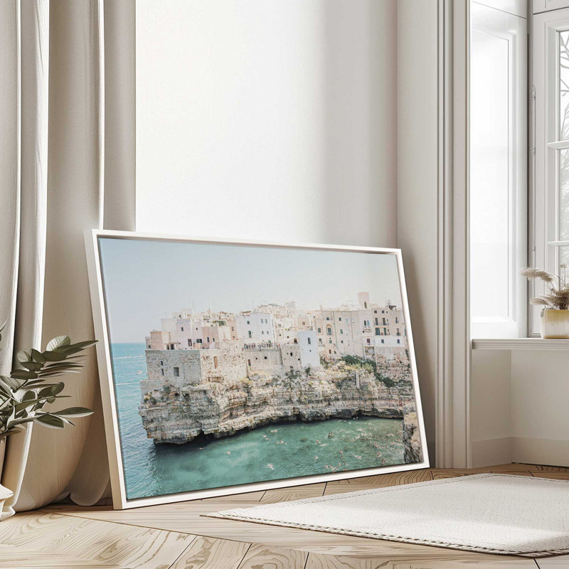 Impression sur toile tendue Ocean's Edge II, H 24,75 po x l 36,75 po x P 1,75 po, Cadre flottant noir satiné