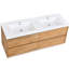 Meuble-lavabo mural flottant de 60 po avec lavabo et tiroirs en résine, conception élégante pour un grand rangement, protection silencieuse et chaleureuse, meuble-lavabo moderne en bois massif, pouces, fermeture
