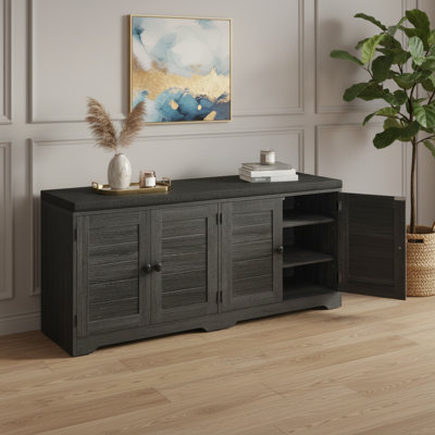 Banc à chaussures à deux portes noir, 3 niveaux avec siège rembourré, tablette réglable, couloir pour chambre à coucher