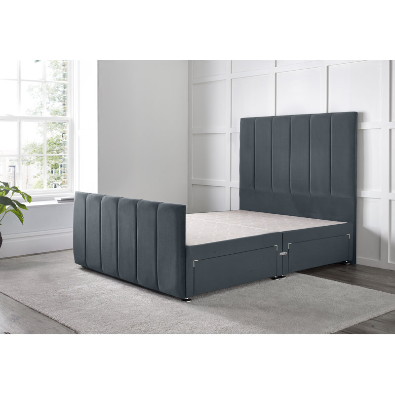 Cadebrooke Divan Bed with 54" Floorstanding Headboard, Steel, Kingsize (5'), 2 Right Drawers