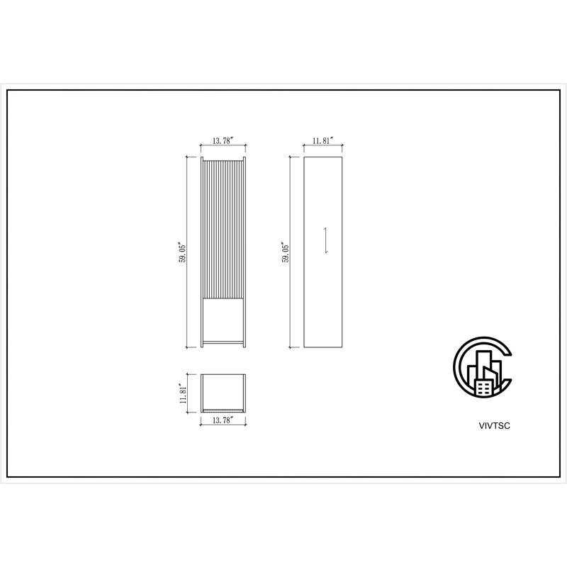 Vivt 13" Wall-Mounted Side Cabinet, Left