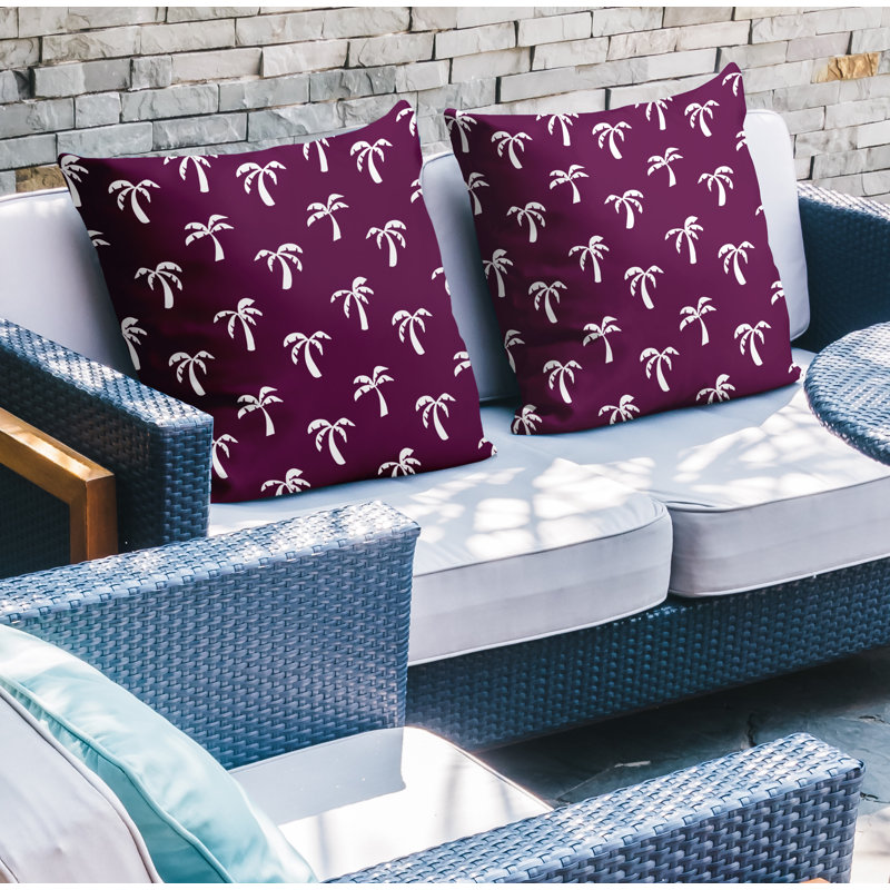 Housse et insert de coussin décoratif intérieur / extérieur en mélange de polyester, L 15 po x H 15 po, Mauve
