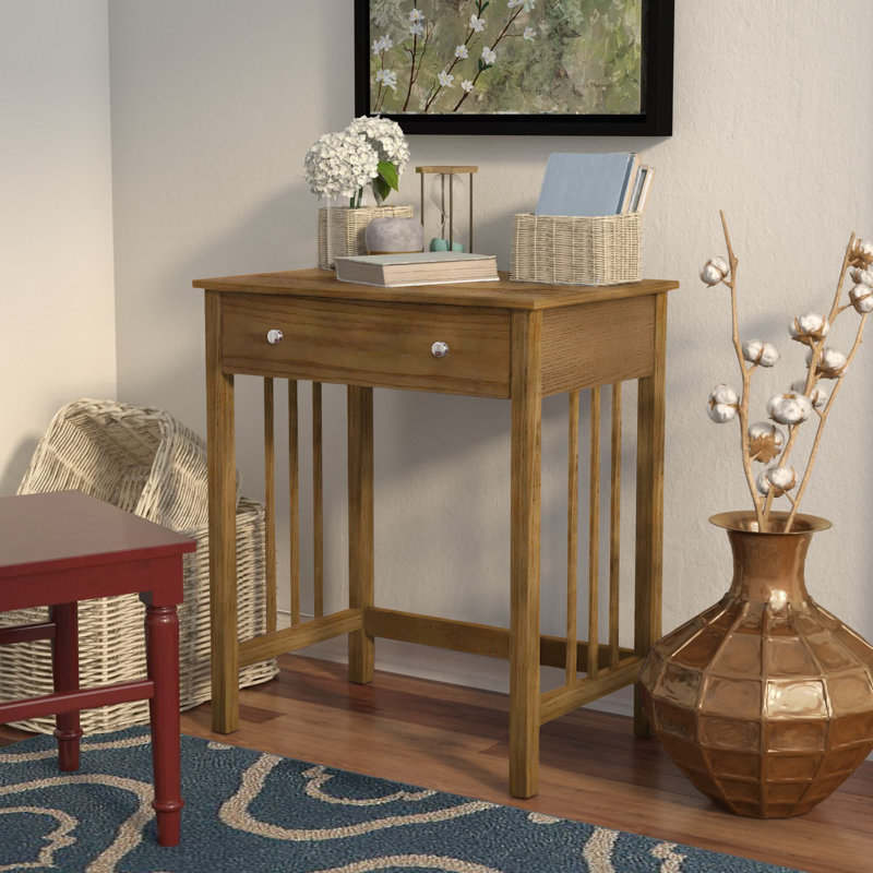 Meribelle Mission Desk with Keyboard Drawer, 30" H x 26" W x 18" D, Driftwood