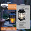 Set of 2 Solar Flame Lanterns Outdoor, Black Hanging Solar Candle Lantern Light with Tempered Glass Shade, Rust‑Proof Flickering Flameless Design, Waterproof Decor for Patio & Garden [Energy Class A]