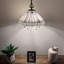 Luminaire suspendu Tiffany avec ampoules à DEL hexagonales incluses en verre coloré l 16 po x P 16 po x H 75 po-740071983
