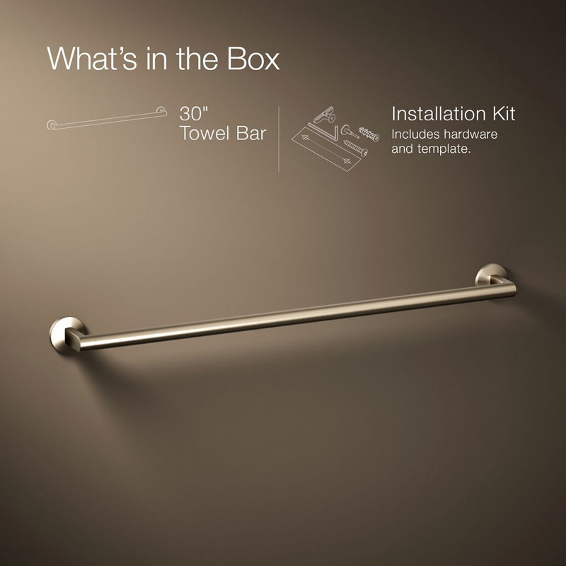 Components Towel Bar, 30"W, Vibrant Brushed Bronze