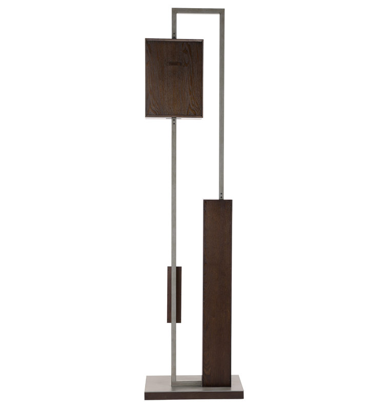 79" Dark Coffee Oak and Metal Grandfather Clock