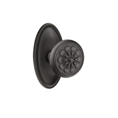 Emtek Privacy Knobset w/ Tuscany #14 Rosette and Petal Knob