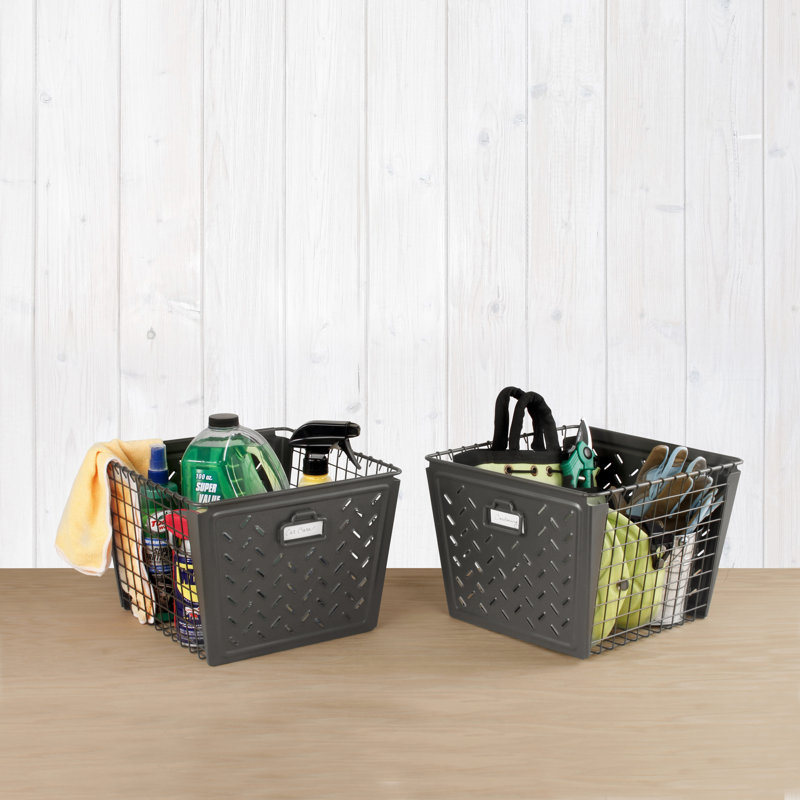 Steelside™ Decorative Basket, Industrial Gray