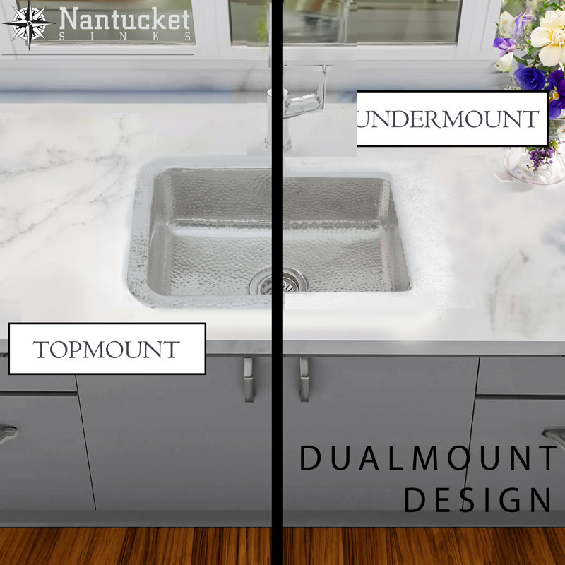 20" Dual Mount Single Basin Kitchen Sink, Matte Stainless
