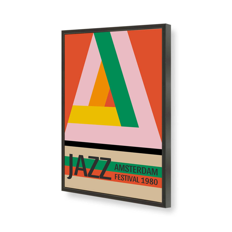 Amsterdam Jazz Festival, reproduction d'affiche, H 37 po x l 25 po, Noir satiné