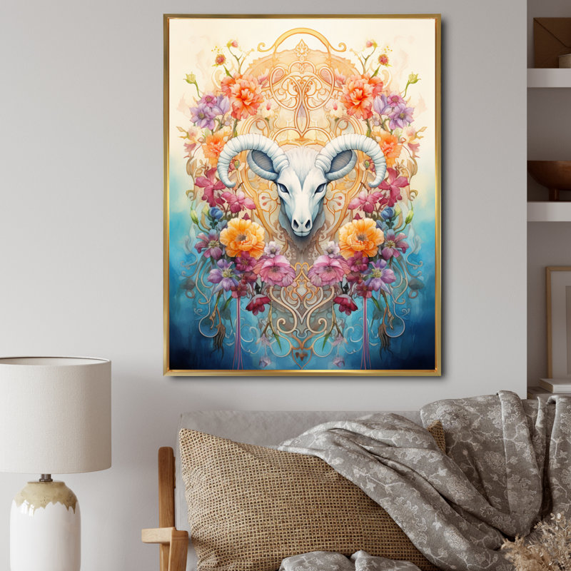 «Folk Religion Divine Blessings», impressions sur toile, H 32 po x l 16 po x P 1 po, Cadre flottant doré