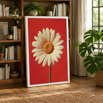 Centered Daisy Study Botanical - Wrapped Canvas