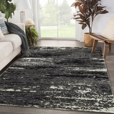 Rajani Hand Knotted Contemporary Abstract 100% Sari Silk Area Rug