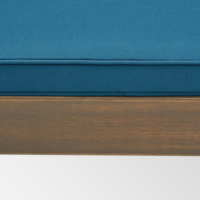 Chaise longue avec coussins Muir Sun, Structure grise / coussin bleu