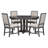 5-Piece Dining Set Extendable Round Table And 4 Upholstered Chairs Farmhouse Dining Set For Kitchen, Dining Room