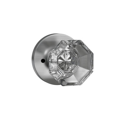 Bouton d'intimité Bravura sur une rose ronde contemporaine en nickel satiné Bancroft