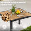 Table de salle à manger de patio pour 4 personnes, plateau en bois d'acacia, structure en métal recouvert de rotin-2057432699