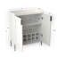 Armoire de bar à vin à 2 portes avec porte-bouteilles et tablette de rangement réglable, buffet moderne avec charnière à fermeture en douceur, armoire à buffet pour la salle à manger, armoire à boissons pour la cuisine, chariot à café pour le salon Blanc