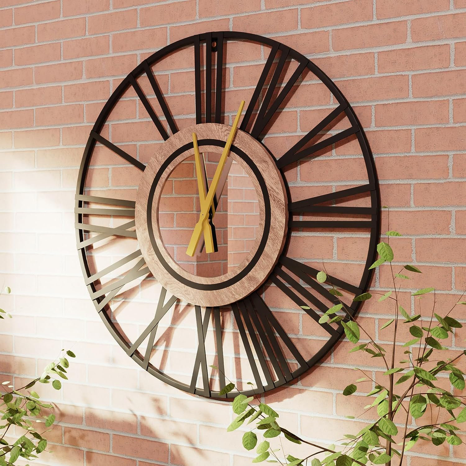 Metal Wire Sticks Wall Clock 28 Bronze W/ Gold Highlight — urbanest