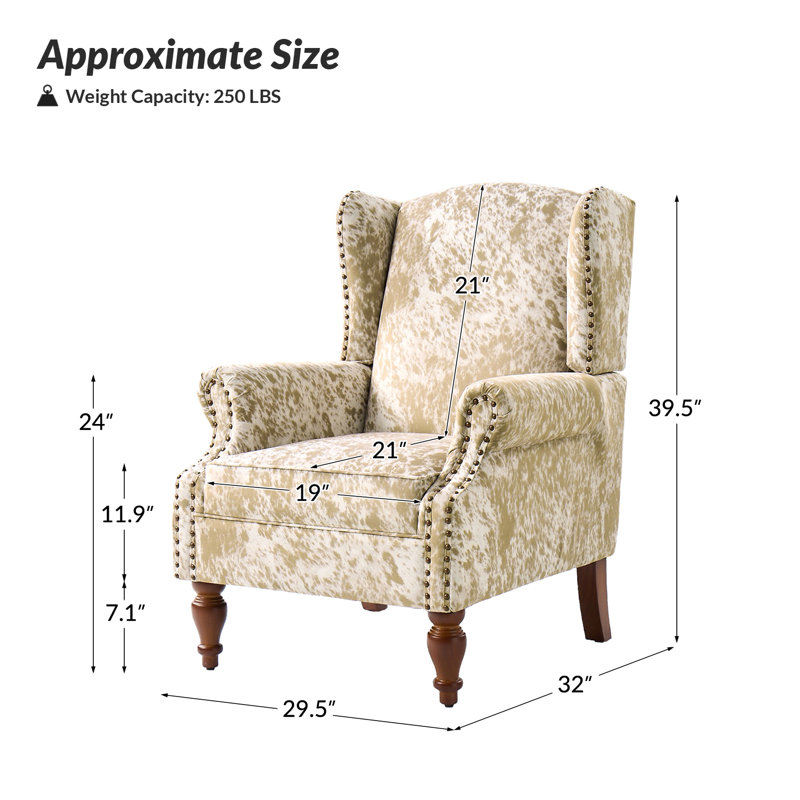 Antonae Traditional Animal Pattern Armchair Set Of 2, Cheetah Polyester