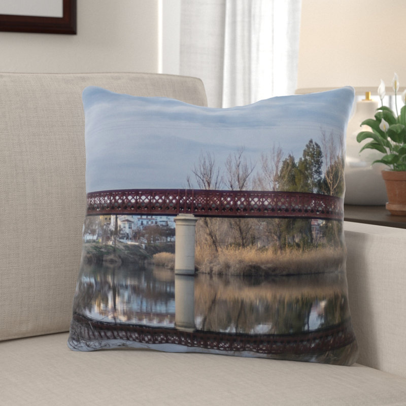Demetra Outdoor Reversible Throw Pillow, Microsuede, Indoor