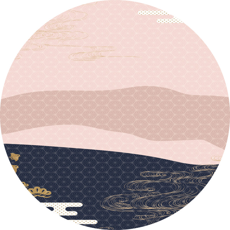 Denten Vinyl Machine Printed Area Rug, Round 3'3.4"