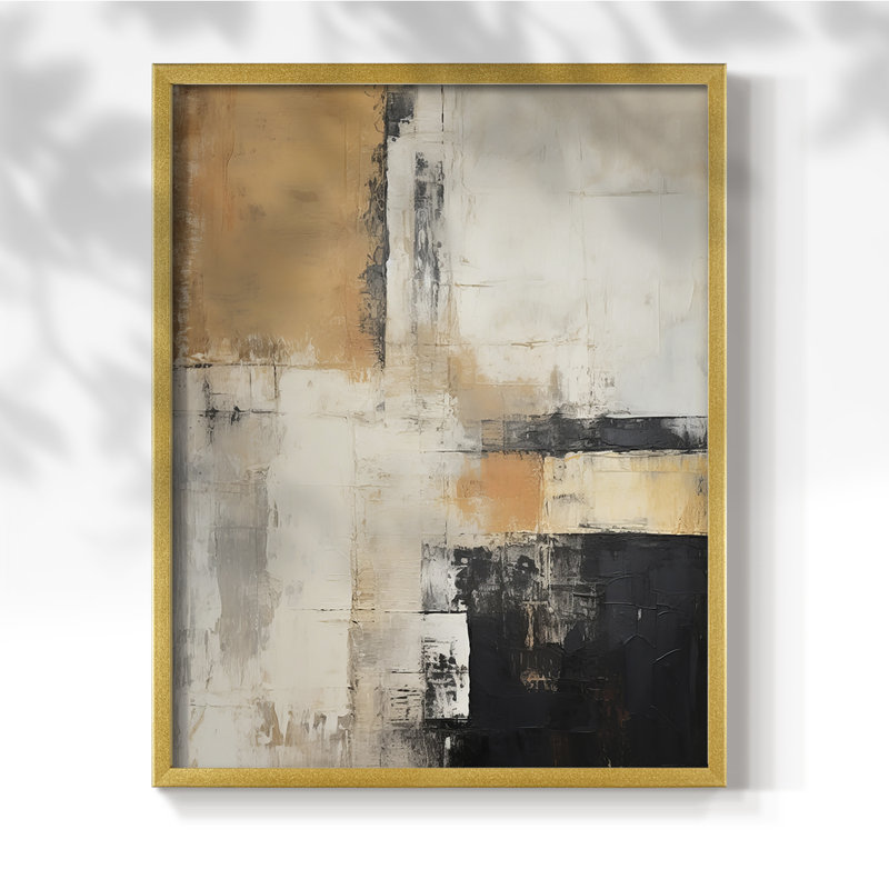 ABSTRACT Series CCCCL XXII - Impression encadrée de qualité supérieure - Prêt à être accroché - Aucun clou requis, Cadre doré