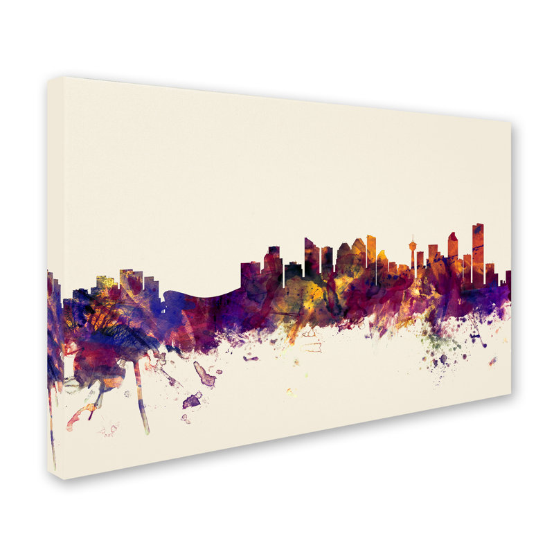 «Calgary Canada Skyline», impression sur toile tendue, H 30 po x l 47 po x P 2 po