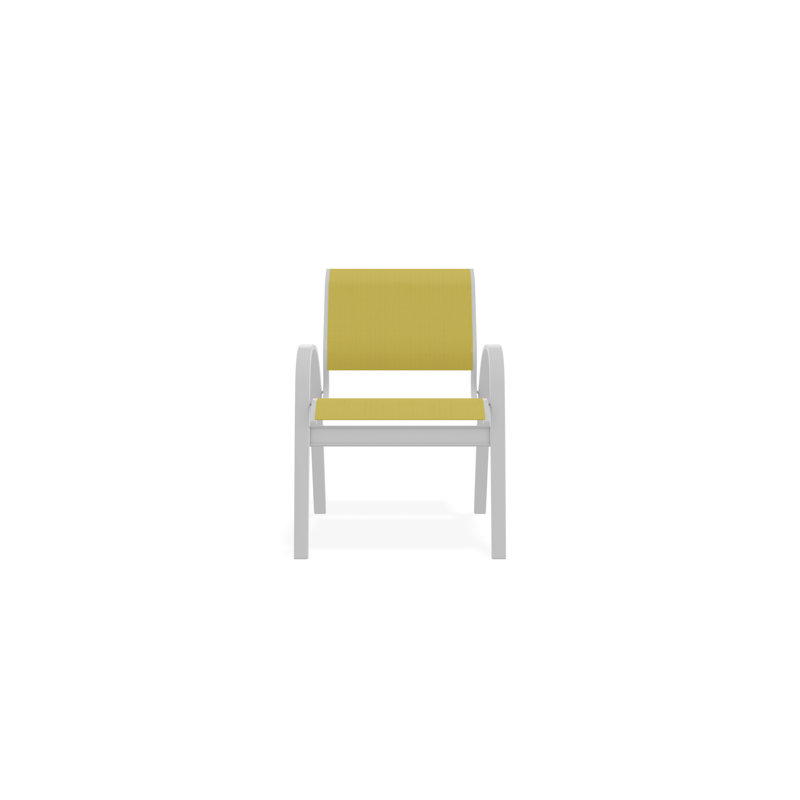 Aruba II Outdoor Dining Chair, Yellow, White
