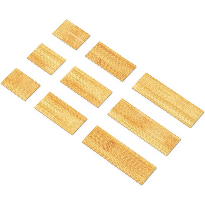 Organisateur de tiroir à épices en bambou avec 24 pots à épices en verre, 378 étiquettes épices minimalistes blanches et support à 3 niveaux pour tablettes de cuisine, l 15 po x P 15 po x H 2,6 po