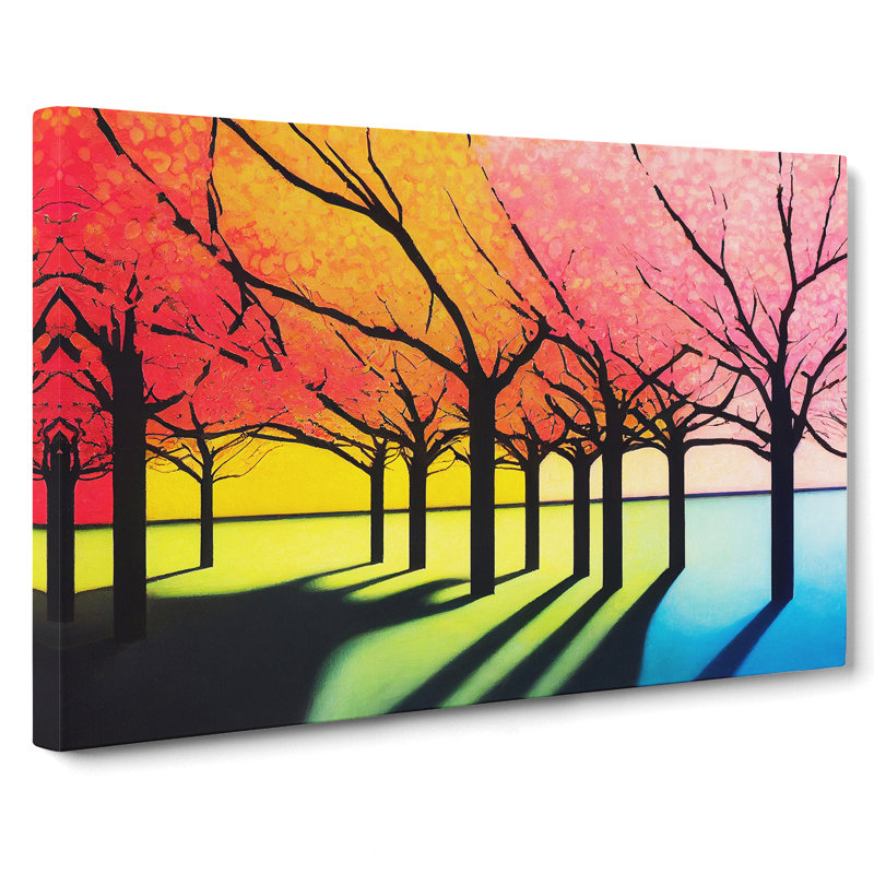 Cheerful Cherry Blossom Trees - Wrapped Canvas, 35cm H x 50cm W x 3cm D