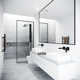 Meridian 34" W x 74" H Fixed Framed Shower Screen with 3/8" Glass